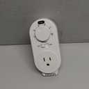 Adjustable Thermostat, Plug in Heating and Cooling Thermostat Controlled Outlet, Compatible with Portable AC, Fans and Space Heaters(1 Pack,White)