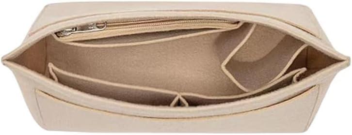 Purse Organizer Insert, Multi-Pocket Handbag Liner in Colors - Beige (Beige, Large size)