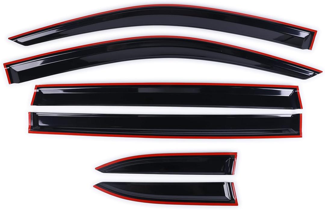 6PCS Window Visors for Toyota Highalnder 2014 2015 2016 2017 2018 2019, Auto Window Wind Deflectors Vent Window Visors Shades, Side Wind Deflectors, Exterior Car Accessories