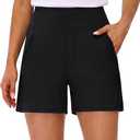 BMJL Womens Dressy Casual Shorts 5" Summer Travel High Waisted Lounge Golf Workout Running Shorts with Pockets, Large