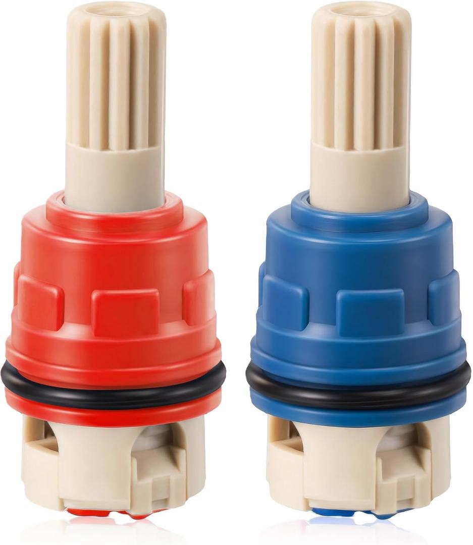 Dreyoo 2 Pack Hot Cold Faucet Cartridge Replacement Compatible with Pfister 9100310/Pfister 9100320, Hot Cold Water Handle Faucet Ceramic Cartridge
