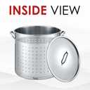 CONCORD 53 QT Stainless Steel Stock Pot w/Basket. Heavy Kettle. Cookware for Boiling, 53 Quarts