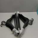 TOPIA HANGER Premium Wooden Hangers, Luxury Boutique Wood Hangers with Extra Thick Hook and Non Slip Pants Bar, Heavy Duty Coat Hanger with Notches 16 Pack, Black -CT01B