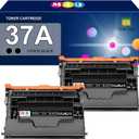 37A Toner Cartridges 2 Pack Black CF237A(with Chip) Compatible for 37A Toner Cartridges Work for Enterprise M607n M608dn M609 M608n M607dn MFP M632 M631 Printer (2 Pack, Black)