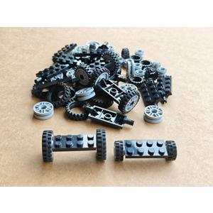 70 Pieces City Car Wheels and Axles Set,Car Parts Chassis Pieces Tires Building Blocks, Compatible with Lego for Kids Boys Toy