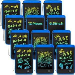 Zhehao 12 Pcs LCD Writing Tablet for Kids Colorful Drawing Doodle Board Drawing Tablet Erasable Reusable Electronic Draw Pad Gift for Boy Girl Xmas Educational Learning(6.5 Inch Screen,Blue)