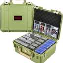 Graded Card Case Storage Box: Sports Trading Cards Holder for PSA BGS SGC Slabs, Baseball Football MTG Deck Booster Magic Binder Card Organizer with Dividers, Collector Carry Display Box (800+ Cards) (Large Green)