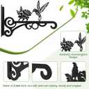 4-Pack 10 Inch Aesthetic Plant Hanger Indoor and Outdoor Metal Hanging Plant Bracket with Hummingbird Pattern Heavy Duty Plant Hooks for Hanging Flower Baskets, Bird Feeder, Wind Chime, Lantern
