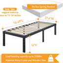 ZIYOO Twin Size Bed Frames 16 Inches Tall, 3 Inches Wide Wood Slats with 2500 Pounds Support for Foam Mattress, No Box Spring Needed, Heavy Duty Platform Bed Frame, Easy Assembly, Noise Free