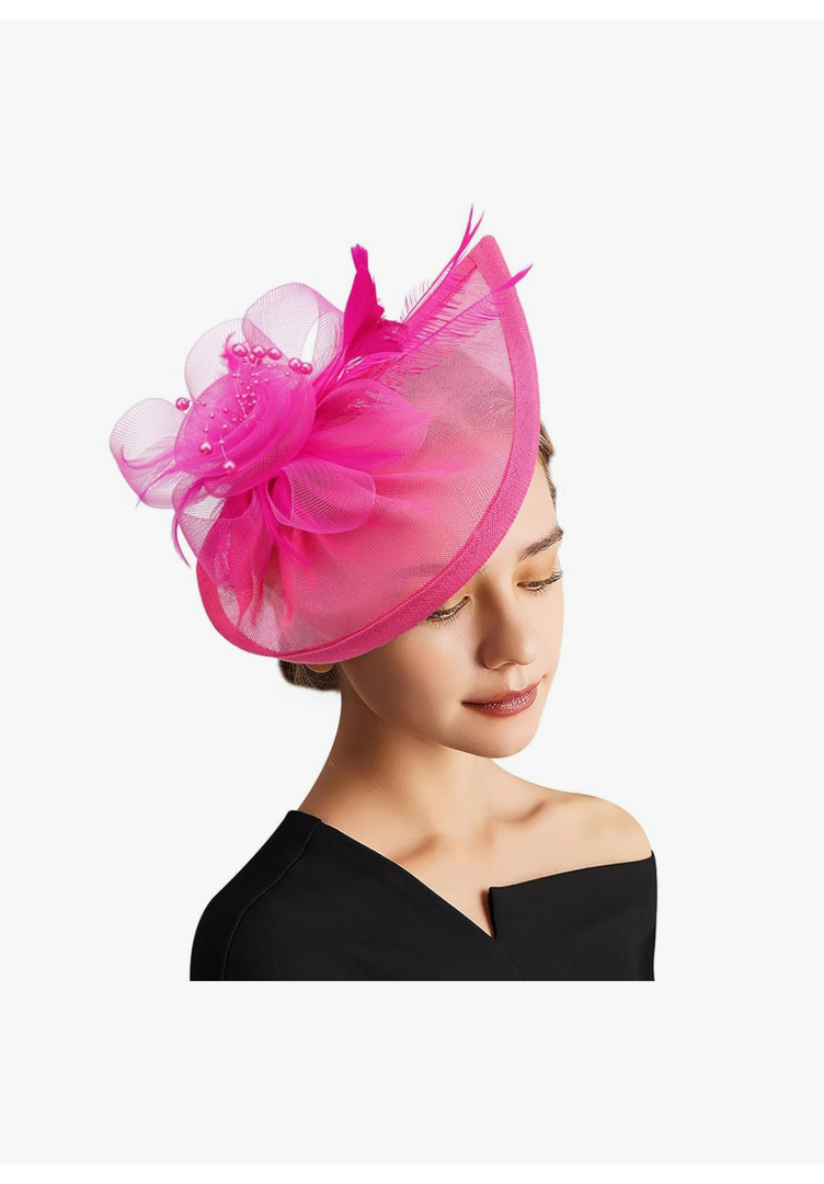 DRESHOW Women Fascinator Hats Tea Party Hat Vintage Pillbox Hat Headband for Cocktail