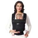 Momcozy Breathable Mesh Baby Carrier, Ergonomic and Lightweight Infant Carrier for 7-45lbs with Enhanced Lumbar Support, All Day Comfort for Hands-Free Parenting, Black