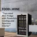 Whynter Beverage Refrigerator with Double-Layer Glass Door, 136-Can 3.4 Cu. Ft. Drink Mini Fridge with Lock & Digital Control, BR-1211DS, Stainless Steel