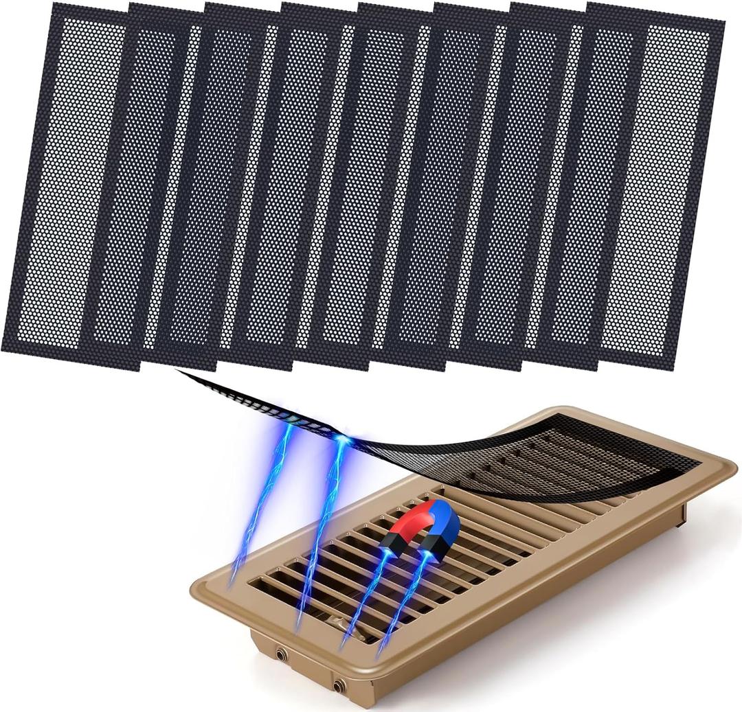 8 Pack Magnetic Mesh Vent Covers, 4x10 inch,Magnetic Air Vent Cover Perfect for Wall, Ceiling, Home Floor Air Vent Filters,Catch Debris Hair