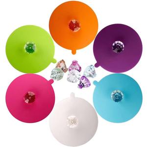 IPHOX Creative Mug Cover [Set of 6] Anti-dust, Airtight Seal, Food Grade Silicone Hot Cup Lids