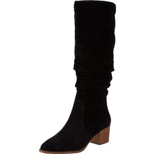 Essentials Women's Tall Block Heel Boots, Black, 8.5