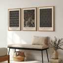 Framed Vintage William Morris Botanical Floral Canvas Wall Art, 3 Piece, 20"W x 30" H x 3Pcs
