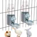 kathson 2Pcs Rabbit Water Bottle 17 OZ Bunny Hanging Water Fountain Automatic Guinea Pig Water Dispenser No Leak Drinking Feeder for Bunny Chinchilla Hamsters Cat Dog Small Animals(Blue)
