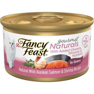 Fancy Feast Purina Gourmet Naturals Salmon and Shrimp (12 Pack) 3 oz (EXP 06/29/28)