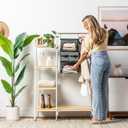 SMIRLY 6 Shelf Hanging Closet Organizer Hanging Shelves, Closet Hanging Organizer with 2 Sturdy Hooks for Wardrobe, Nursery, Storage (Grey, 3 Shelf)