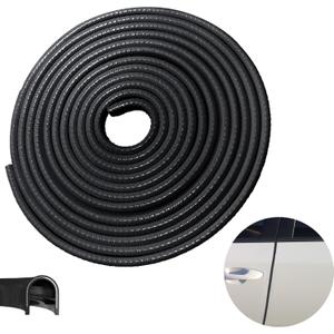 Car Door Edge Guards, 16.4Ft(5m) Car Accessories Door Protector Edge Guards Rubber Seal, Doors Edge Trim U Shape Edge Guards for Cars Trucks Suvs (Black) (16-2/5Ft)