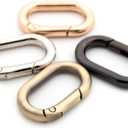Carabiner Metal Spring Key Ring, 10 PCS Spring Keyring Buckle, Oval Ring for Bags