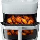 Chefman Crispinator Air Fryer 6-in-1 with 8 Qt capacity, 450F Max Temp with TurboFry Pro Technology for Fast and Even Results, Viewing Window, Nonstick Ceramic Basket, 10-Pc Liner Starter Pack (Concrete)