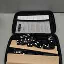 Jumbo Dominos Set for Adults with 4 Wooden Racks/Trays, Double 6 Dominoes Travel Set with Portable Case Double Six Dominoes Set with 4 Tiles Holders, 28 Tiles Dominos Set for Family Board Games