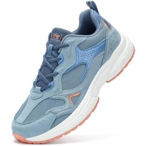 Kricely Walking Shoes for Men Breathable Tennis Shoe Lace Up Trail Running Shoes Lightweight Men's Fashion Sneakers for Athletic Sport Gym Blue Size 13