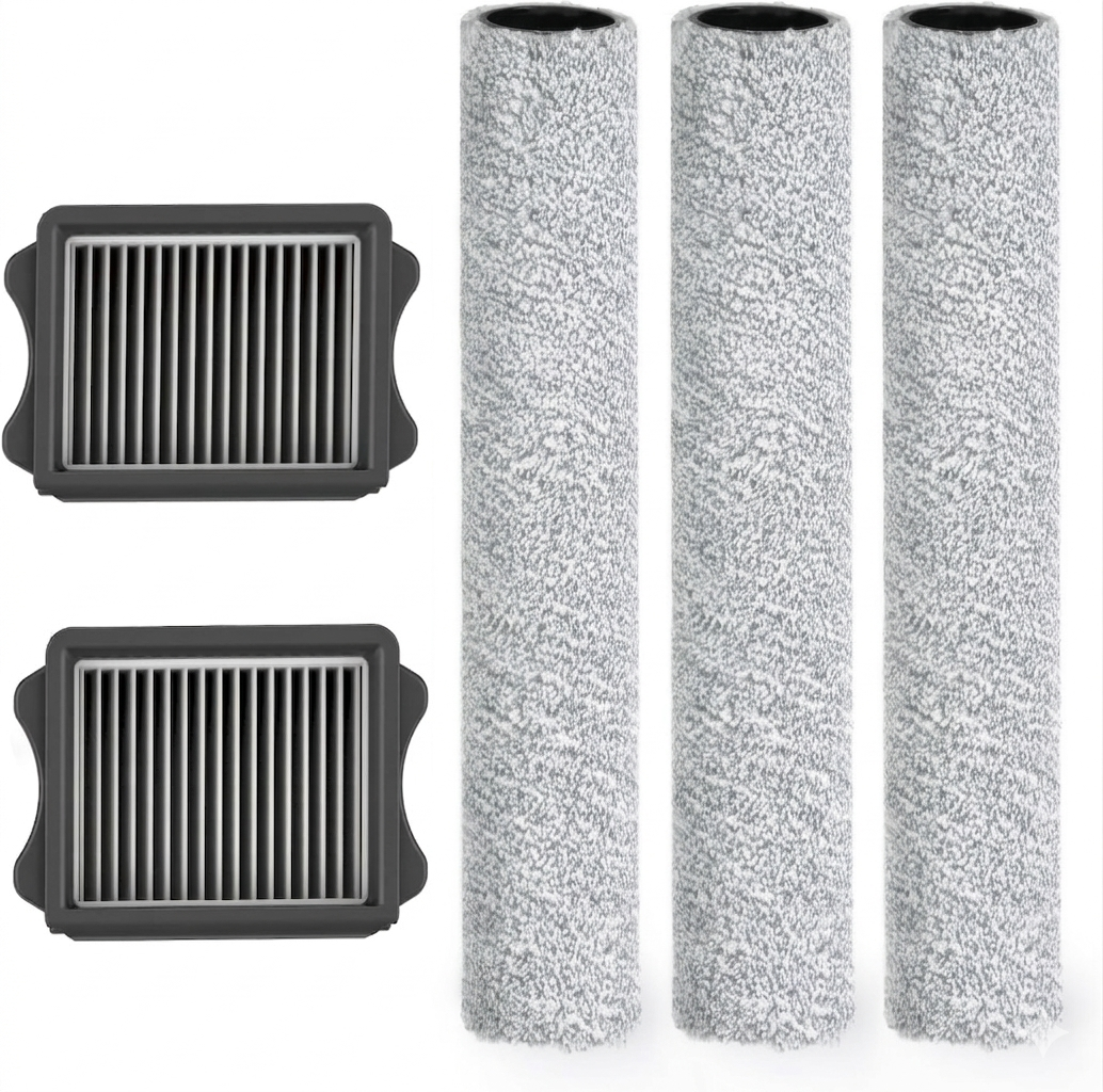 Tineco Replacement 2 Dry Filter & 3 Brush Roller for S9 Artist Pro, S9 Artist/ S7 Stretch/S6 Stretch Steam Series, S7 Artist, S7 Stretch Ultra, i5/i6 Stretch, Stretch S6, Switch i5/S6 Stretch Breeze