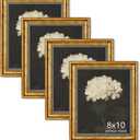 8x10 Picture Frame Set of 4 Vintage Bronze Gold for Tabletop & Wall | 8 x 10 Picture Frames Photo Frames for Living Room, Bedroom, Office Dcor & Wedding Gift