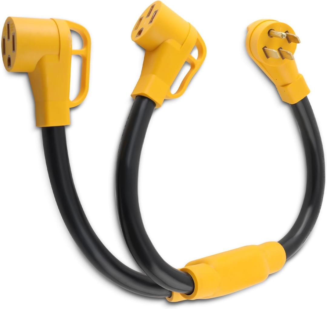 maXpeedingrods 50 Amp Y Splitter Adapter Cord 4 Prong 250V with 14-50P to 2X 14-50R Outdoor Extension Cord, 3 Feet 6/3 8/1 STW AWG for RV EV, for Tesla Model 3/S/X/Y