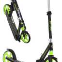 BELEEV V5 Scooters for Kids 6 Years and up, Folding Kick Scooter 2 Wheel for Adults Teens, 4 Adjustable Handlebar, 200mm Big Wheels, Lightweight Sports Commuter Scooter, Sturdy Frame, up to 220lbs (Green)