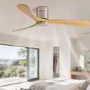 Ceiling Fan without Light, Modern Quiet Ceiling Fan with Remote Control, 6 Speed, Discreet, 3 Blades, for Bedroom, Living Room, Restaurant, Patio, Indoor