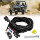 PSLER UTV ATV Fan Override Switch Kit with Relay Engine Fan Rocker Switch Wiring Harness Kit Plug and Play for Maverick X3 Defender Commander RZR Ranger 800 900 XP 1000