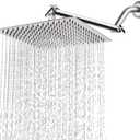 HarJue High Pressure Large Stainless Steel Square Rain ShowerHead With Shower Arm Waterfall Full Body Coverage Easy to Clean and Install (12 Inch With Arm, Chrome Finish)