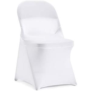 Peomeise Stretch Spandex Folding Chair Cover for Wedding Party Dining Banquet Event (White,25pcs)