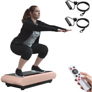 Natini Vibration Plate Exercise Machine - Power Vibrating Plate for Lymphatic Drainage,Whole Boday Workout Machine for Women Weight Loss Home Fitness,350LBS Capacity