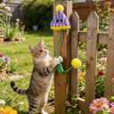 Spring Parachute Cat Toys for Indoor Cats,Interactive Door Hanging Cat Toys for Bored Indoor Adult Cats,Retractable Teaser Toy,Hanging Interactive Toys for Cat Kitten Chase Exercise (Style B-2PCS)