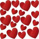 Dazzling Red Glitter Paper Heart Cutouts Mega Pack - 5", 7", 11.5" (Pack Of 20) | Perfect For Decorations & DIY Projects