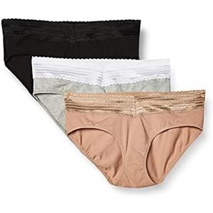 Warner's womens Blissful Benefits No Muffin 3 Pack Hipster Panties, M
