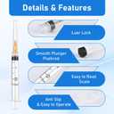 2.5ml/cc 25 Gauge 1 inch Syringes for Scientific Labs, Industrial Adhesives, Refilling Inks, Individually Package,100 Pack