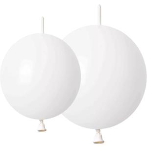 White Link Balloons 6 Inch 12 Inch 120 Pcs Latex Linking Balloons for Birthday Wedding Party Festival Decorations