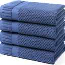 100% Cotton Bath Towels for Bathroom,Highly Absorbent Bath Towels Set Quick Dry,Luxury Soft Towels for Hotel(4 Piece,Electric Blue)