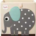 3 Sprouts Toy Storage Organizer: Toy Box Cube Organizer for Playroom, Nursery - Foldable Storage Bin - Elephant