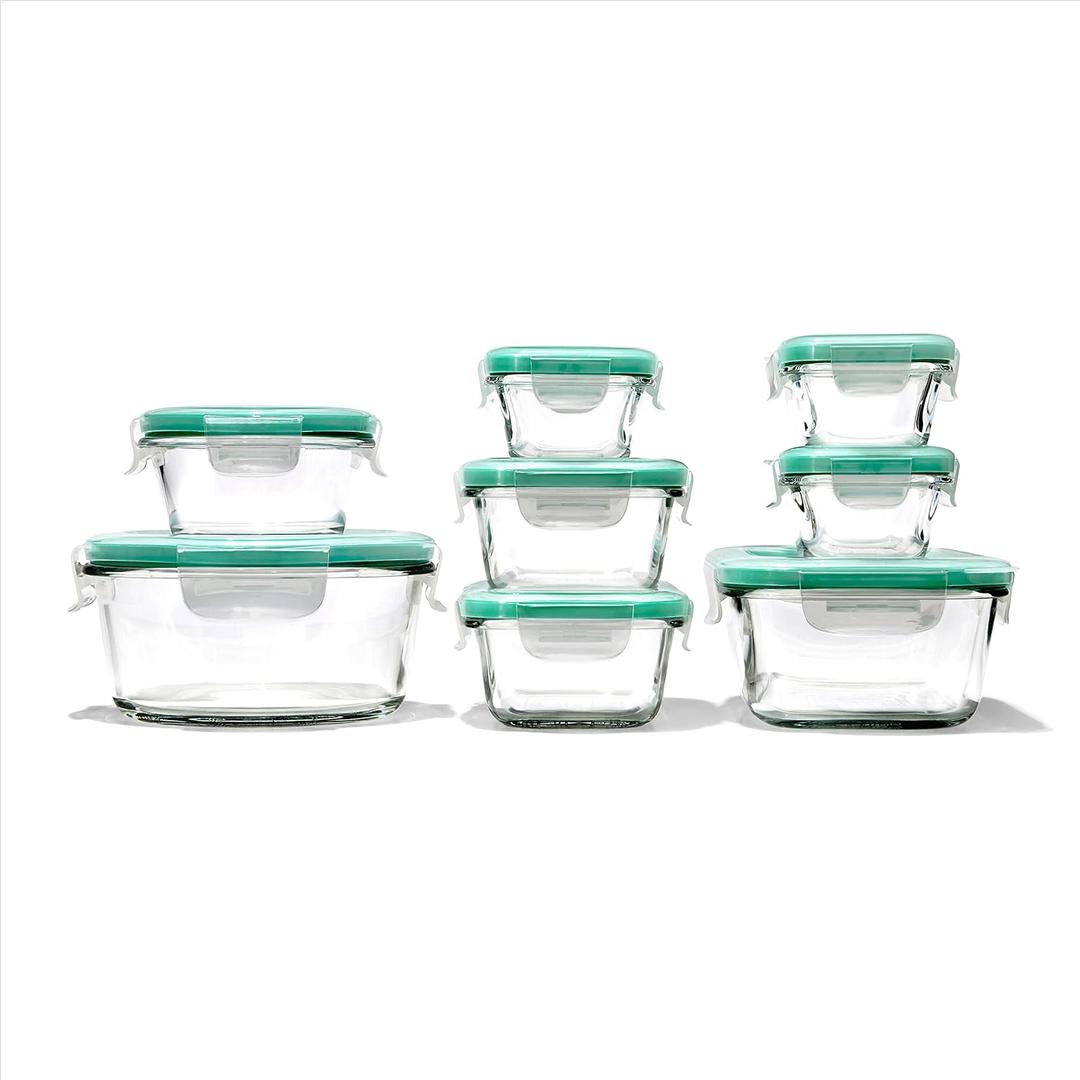OXO Good Grips 16 Piece Glass Smart Seal Airtight Everyday Container Set