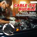 3 x 50Pcs Nylon Universal Cable Tie Buckle,Heavy Duty Self-Locking Zip Ties Holder,Multipurpose Plastic Cable Ties Tool,UV-Resistant Fasteners for Car Fender Trunk Repair,Home&Car Daily Repair