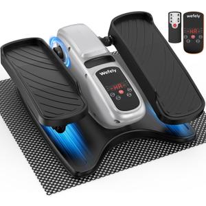 Under Desk Elliptical Machine,Leg Exerciser While Sitting for Seniors with 12 Adjustable Speed RF Remote Control,Quiet & Portable Mini Seated Pedal Exerciser with Non-Slip Mat for Home Office
