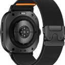 Elastic Band Compatible with Samsung Galaxy Watch Ultra 47mm/Ultra 2 (2024/2025) Bands, Soft Stretchy Nylon Sport Adjustable Strap for Samsung Ultra Watch Band Men - Upgrade Parachute-style Buckle for Men (Black)