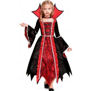 Vampire Costume for Girls Halloween Gothic Victorian Vampire Dress Up Party (10-12 Years)