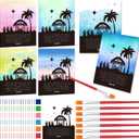 Tenceur 30 Set Christmas Nativity Crafts Nativity Painting Paper with Paintbrushes Christian Art Bible Jesus Craft for DIY Christmas Activities Holiday Party Favors Church Supplies